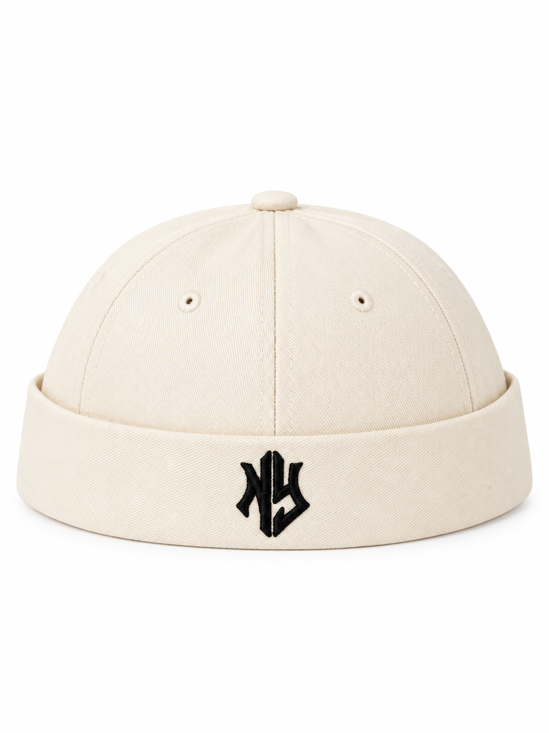 NY Brimless Hat – Cream