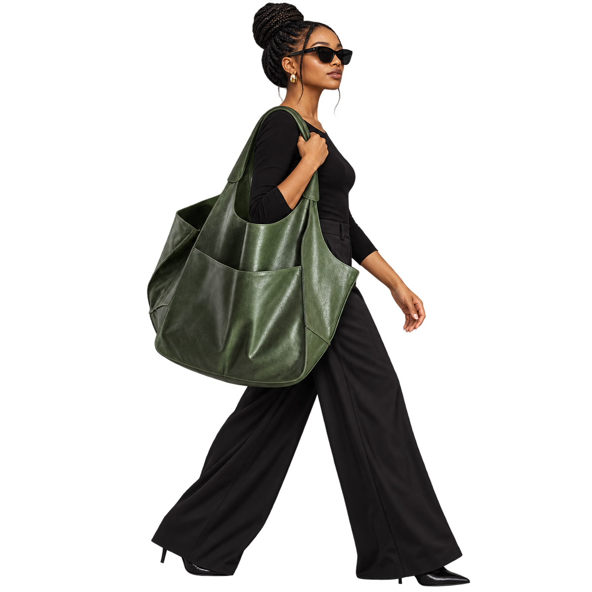 Oversized Green Slouchy Tote Bag