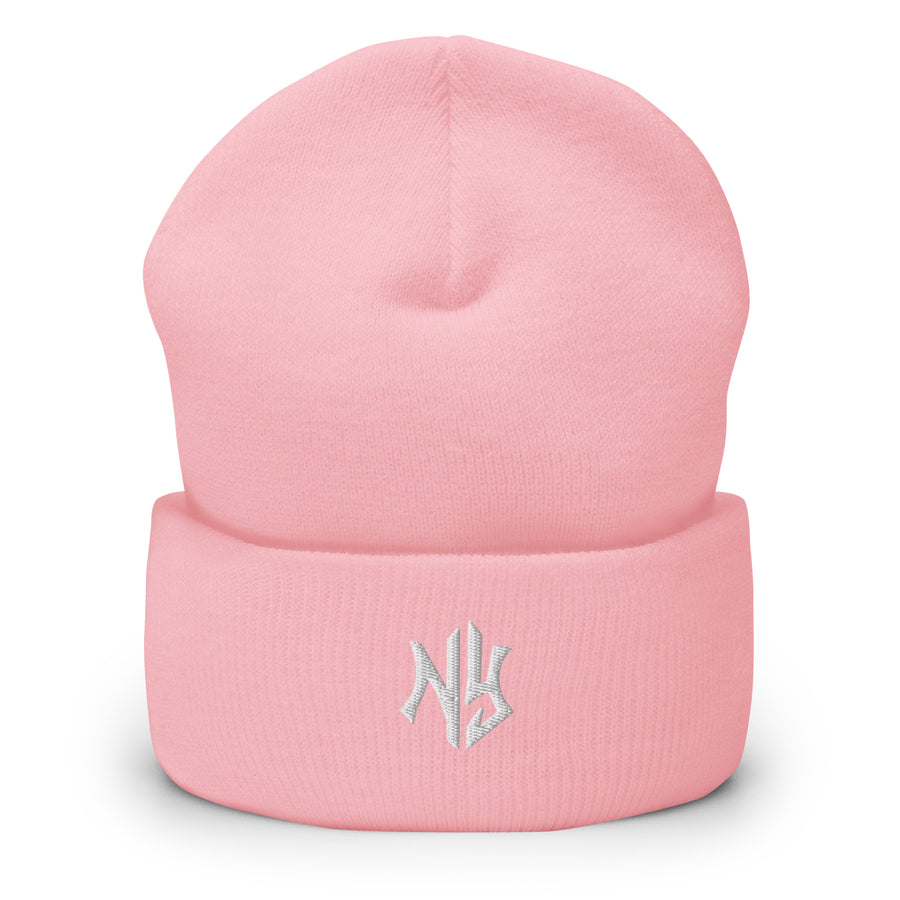NY Cuffed Beanie in Baby Pink