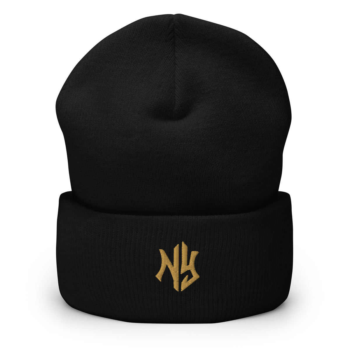 NY Cuffed Beanie — Black / Gold