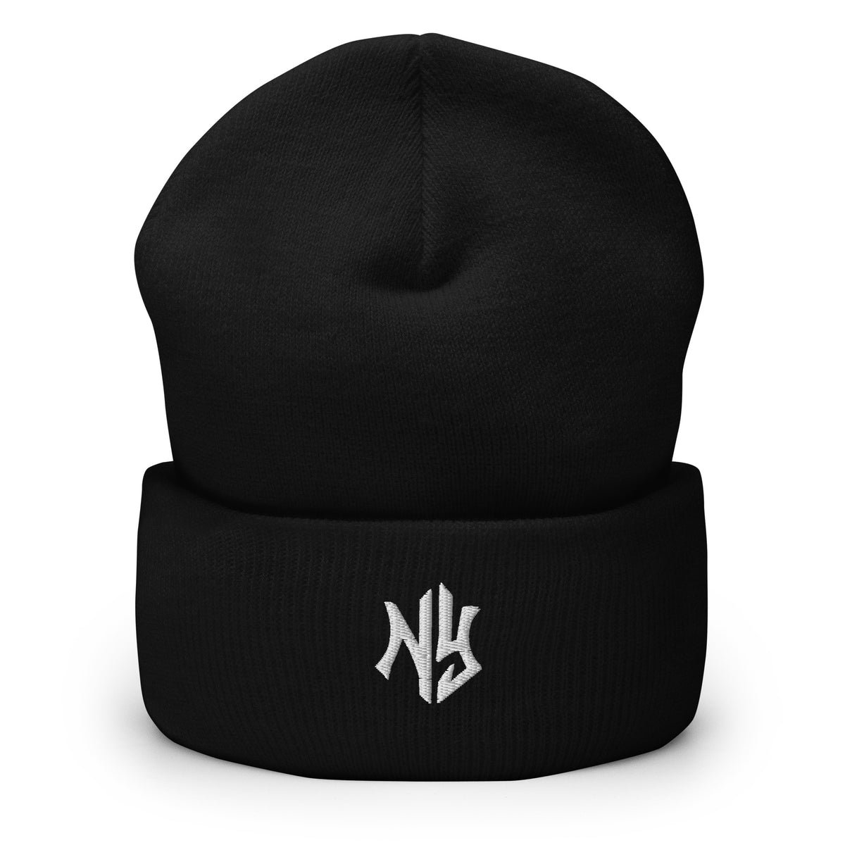 NY Cuffed Beanie — Black / White