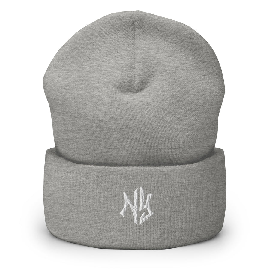 NY Cuffed Beanie in Heather Grey