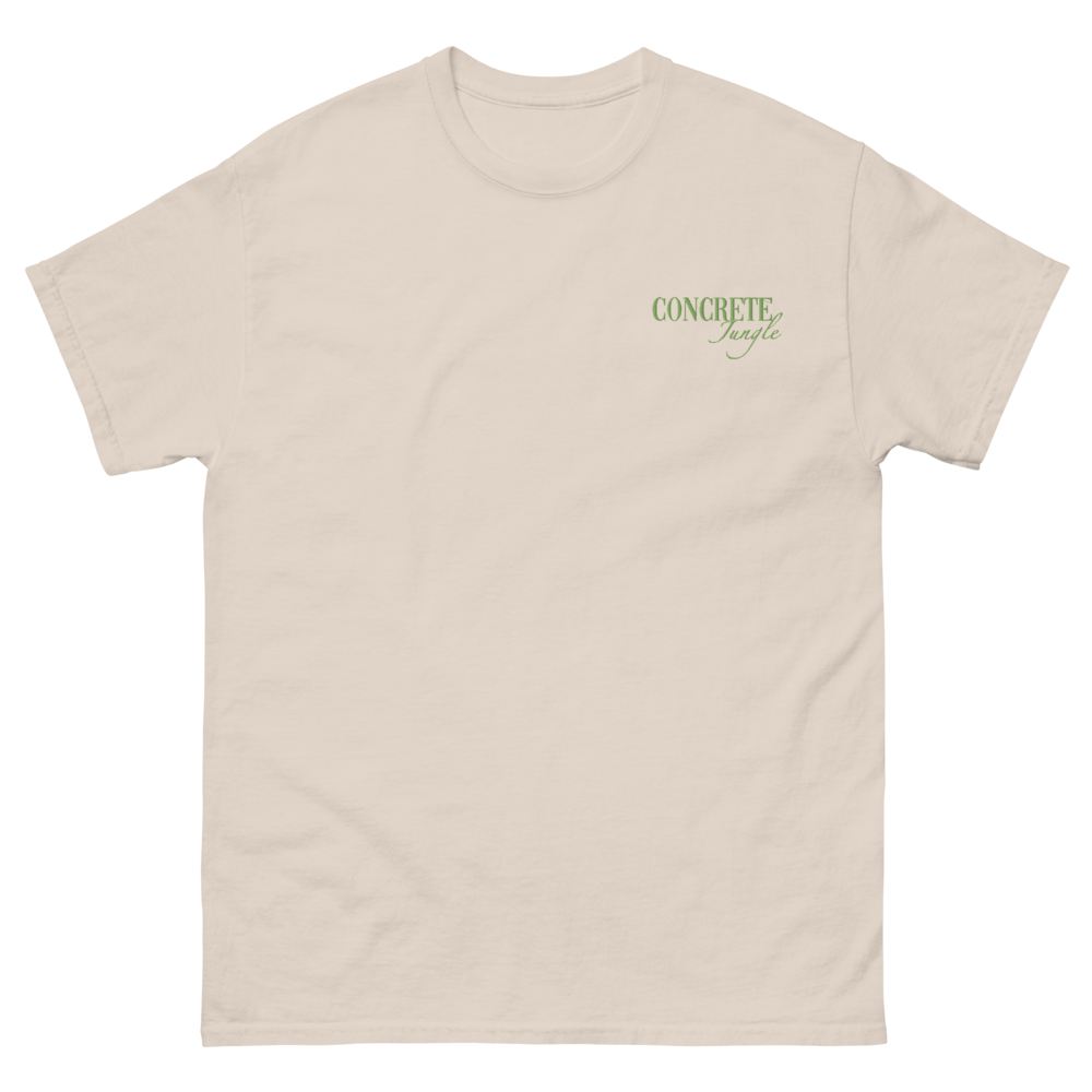 Unisex Classic Embroidery Tee – Sand