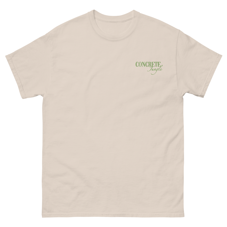Unisex Classic Embroidery Tee – Sand