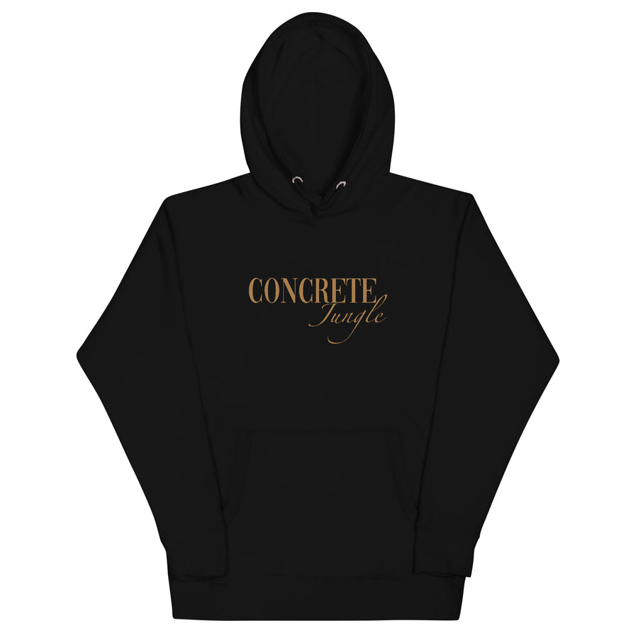Concrete Jungle New York Unisex Premium Hoodie in Black - front view