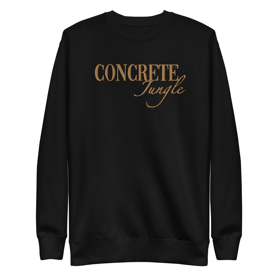 Concrete Jungle New York Unisex Premium Sweatshirt in Black - front view