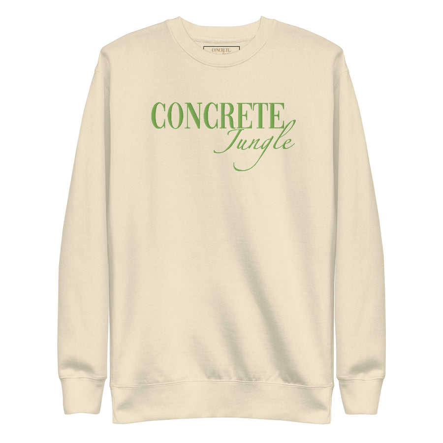 Concrete Jungle New York Unisex Premium Sweatshirt in Bone - front view