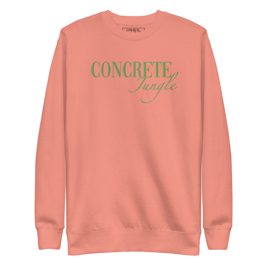 Concrete Jungle New York Unisex Premium Sweatshirt in Dusty Rose - front view