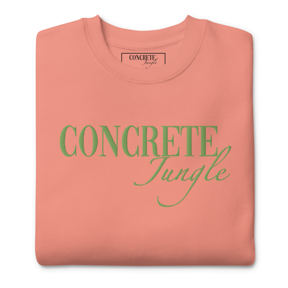 Concrete Jungle New York Unisex Premium Sweatshirt in Dusty Rose - alternate front view