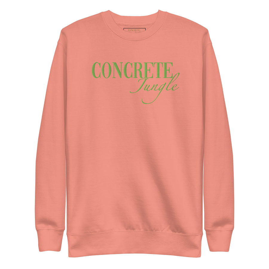 Concrete Jungle New York Unisex Premium Sweatshirt in Dusty Rose - front view