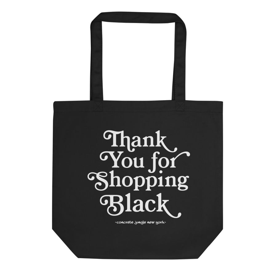 Thank You For Shopping Black Tote Bag – Black