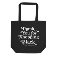 "Thank You for Shopping Black" Tote Bag