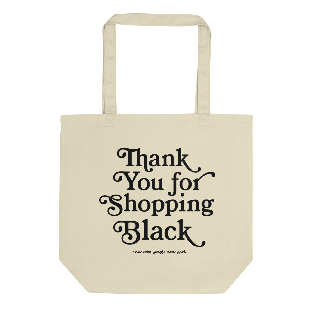 Thank You For Shopping Black Tote Bag – Oyster