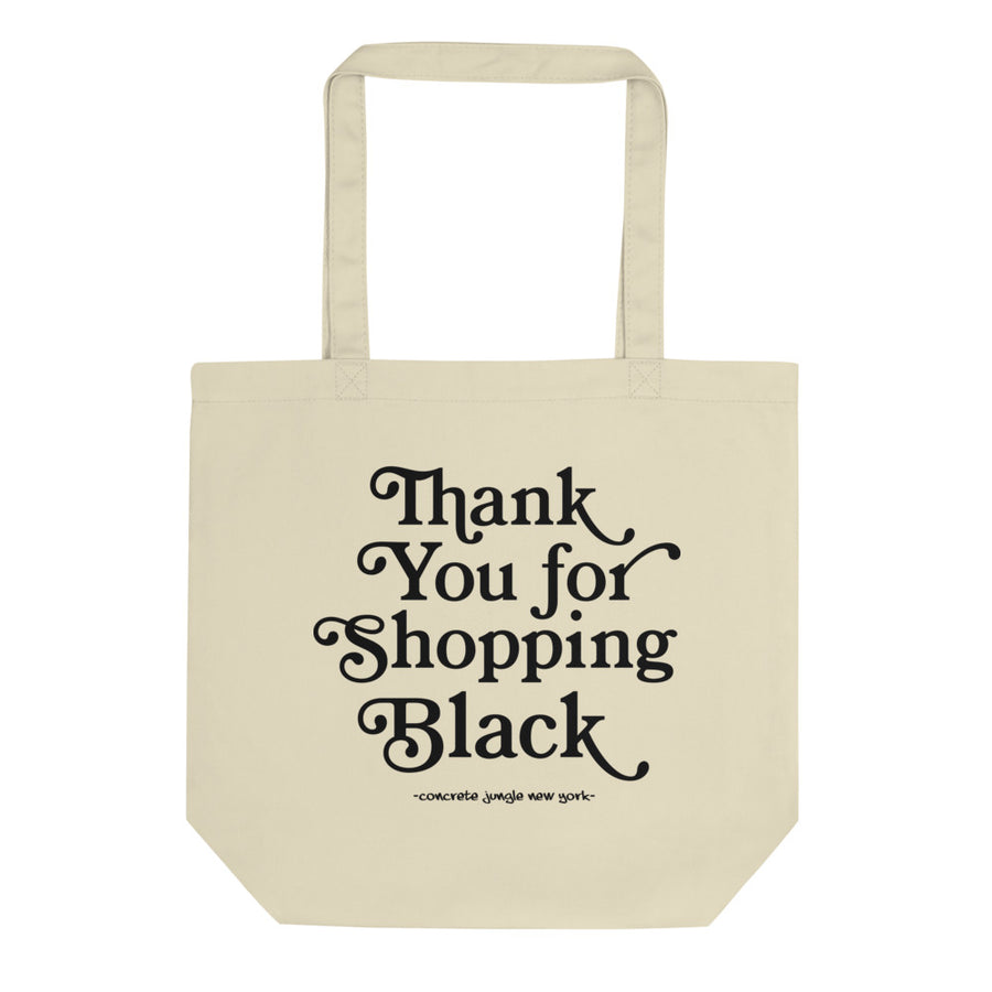 Thank You For Shopping Black Tote Bag – Oyster