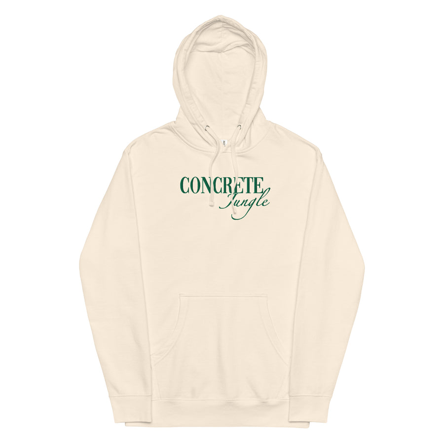 Concrete Jungle New York Unisex Midweight Hoodie in Bone - front view